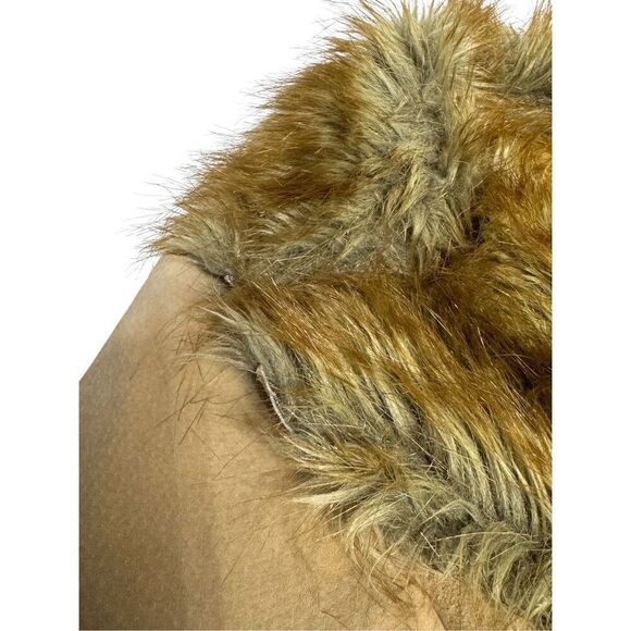 Vintage Y2K St. John’s Bay camel penny lane suede coat with fur trim size XL - Picture 6 of 13